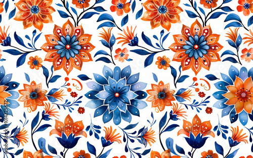 Wallpaper Mural Retro style floral texture art background Torontodigital.ca
