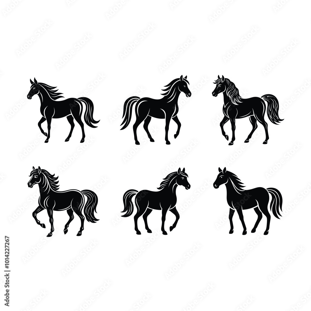 Fototapeta premium Horse on white background, Instant Digital Download. Illustration for prints on t-shirt and bags, posters 