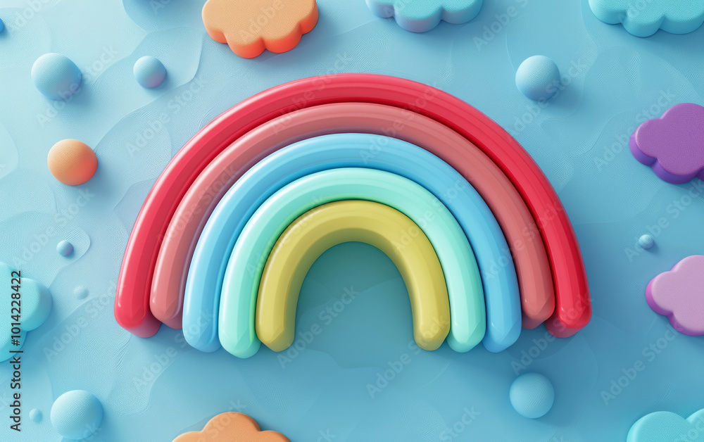 Fototapeta premium 3D effect of rainbow modeling business background