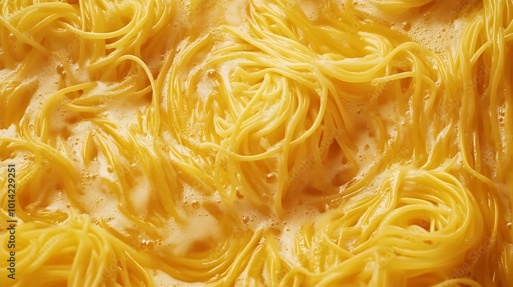 Close up of Spaghetti Pasta Cooking in Boiling Water with Bubbles Close up of Spaghetti Pasta Cooking in Boiling Water with Bubbles