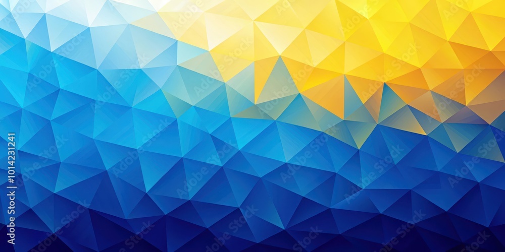 Obraz premium Abstract Geometric Background With Gradient Transition From Blue To Yellow