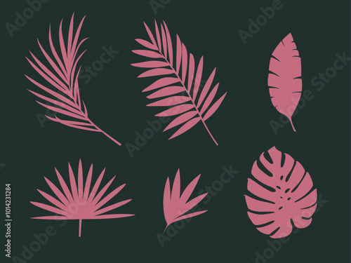 Tropical Leaves, Floral Vectors