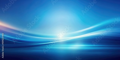 Abstract Blue Gradient Background with Flowing Lines and Glowing Light