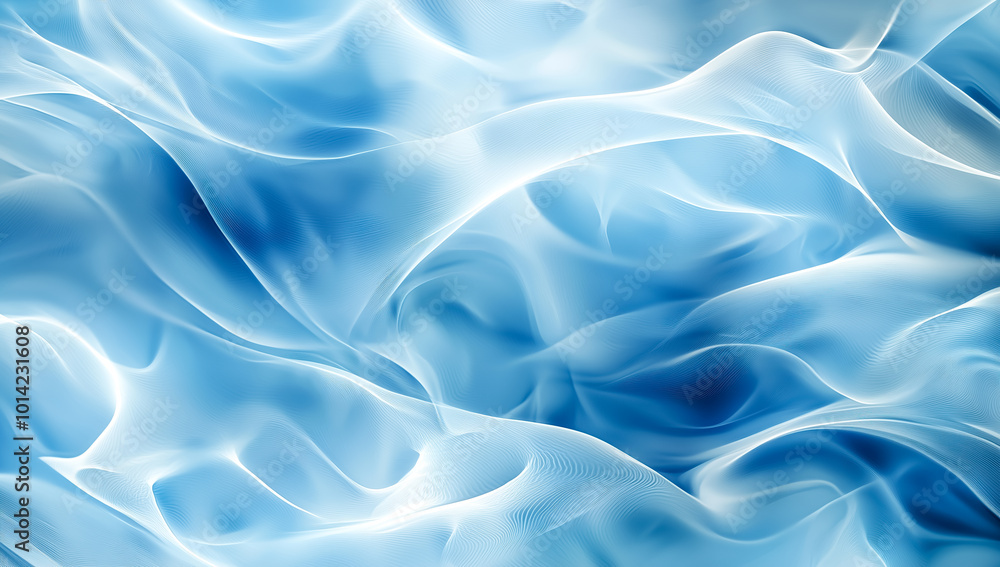 Fluid fabric-like blue and white swirls, minimalistic design, soft lighting, modern abstract expressionism Fluid fabric-like blue and white swirls, minimalistic design, soft lighting, modern abstract expressionism