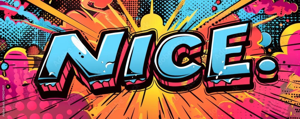 Energetic pop art background featuring Energetic pop art background featuring
