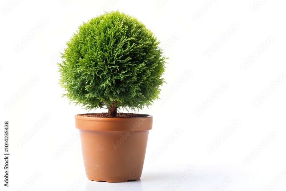 Ball trimmed thuja in a plastic pot isolated on a white background, thuya, trimmed, thuja, plastic pot, green, cutout, aerial, isolated,Ball Ball trimmed thuja in a plastic pot isolated on a white background, thuya, trimmed, thuja, plastic pot, green, cutout, aerial, isolated,Ball