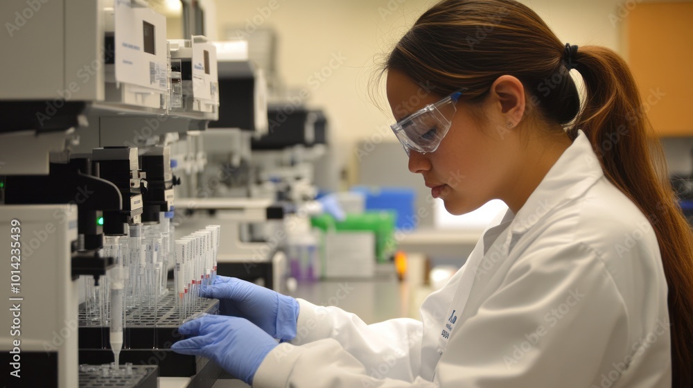 Biotechnology research: Scientists testing innovative treatments in a cutting-edge lab for healthcare advancements Biotechnology research: Scientists testing innovative treatments in a cutting-edge lab for healthcare advancements