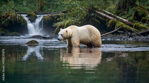 A rare white Spirit bear photo