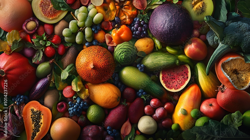 A Colorful Abundance of Fresh Fruits and Vegetables A Colorful Abundance of Fresh Fruits and Vegetables