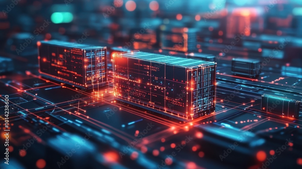 Obraz premium Software for managing global supply chains with a dynamic interface