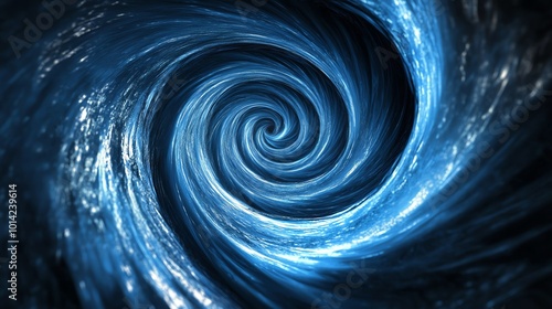 Swirling blue vortex creating a mesmerizing abstract effect. photo