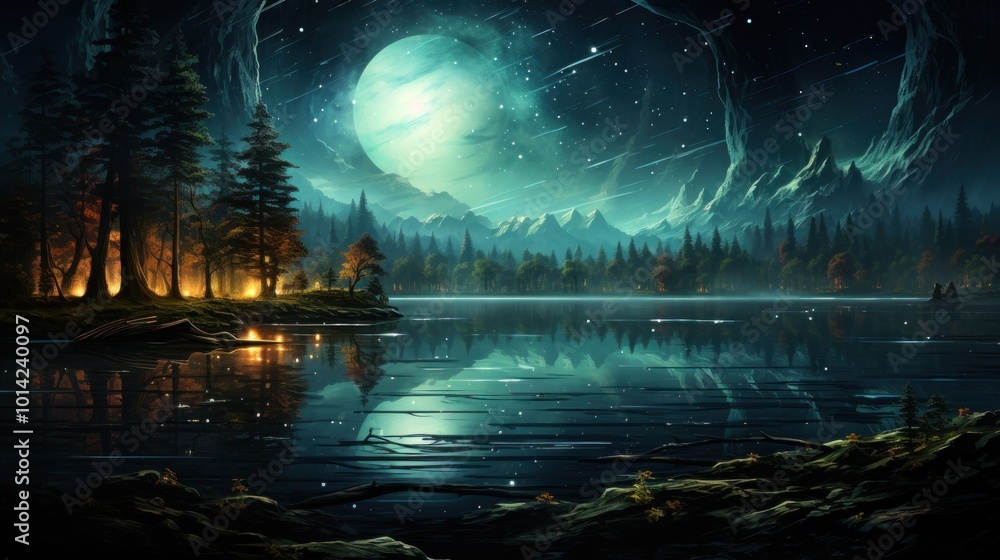 Fototapeta premium Enchanted Forest Lake