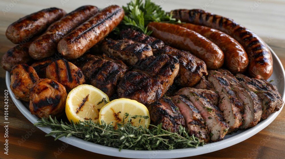 Delicious Grilled Meats Platter for Barbecue Lovers Delicious Grilled Meats Platter for Barbecue Lovers