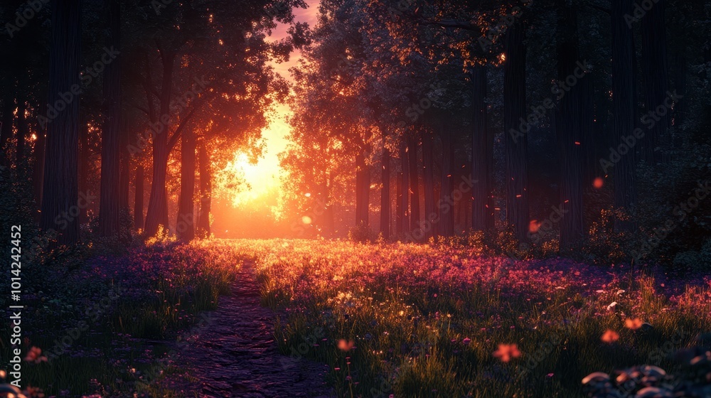 sunrise in the forest sunrise in the forest