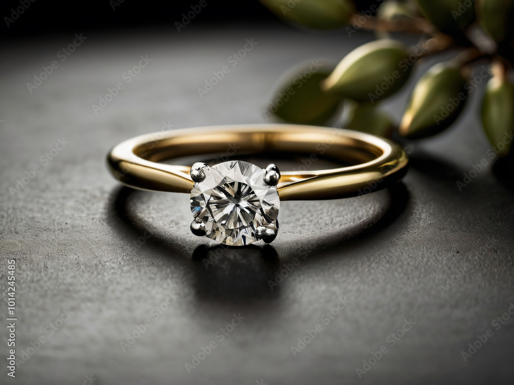 Wedding ring with a diamond that catches the light Wedding ring with a diamond that catches the light