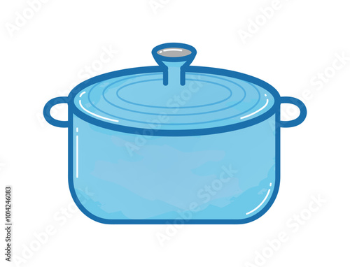 Side view of cast-iron pot