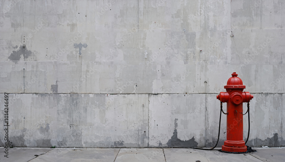 Hydrant solitaire contre mur urbain