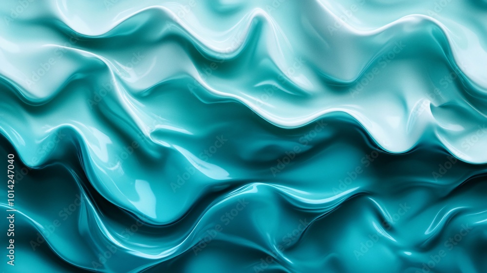 Textured waves of aqua blue fabric Textured waves of aqua blue fabric