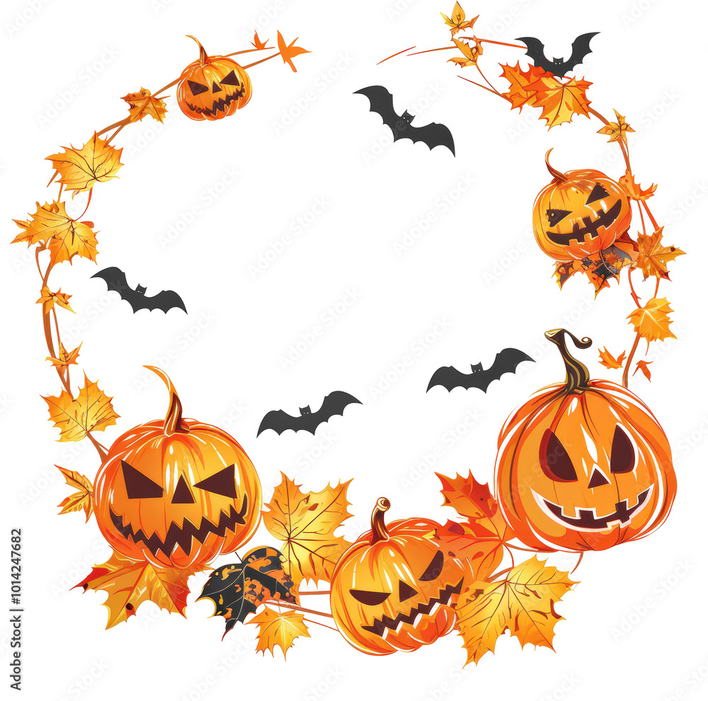 Jack-o'-lantern wreath Jack-o'-lantern wreath