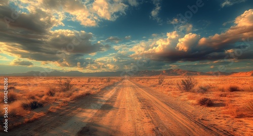 sunset on the road