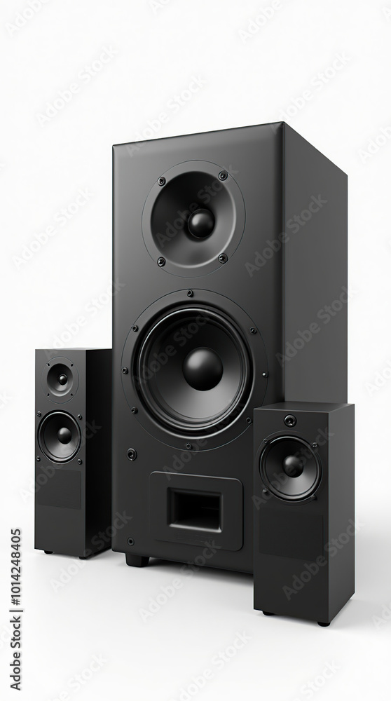 Ultra modern sound speakers and subwoofer with sleek design Ultra modern sound speakers and subwoofer with sleek design