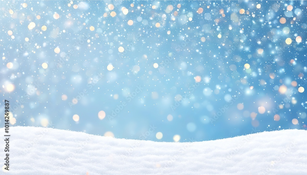 Christmas blue background with snow and golden glitter. Made with Generative AI Technology Christmas blue background with snow and golden glitter. Made with Generative AI Technology