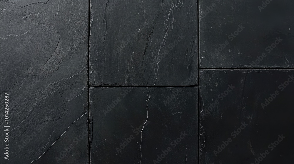Top-down shot of a sleek slate tile floor with a matte finish and subtle texture, perfect for modern interiors Top-down shot of a sleek slate tile floor with a matte finish and subtle texture, perfect for modern interiors