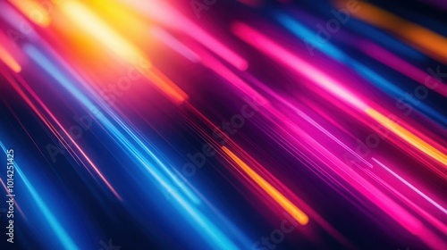 Abstract background of neon lights in motion