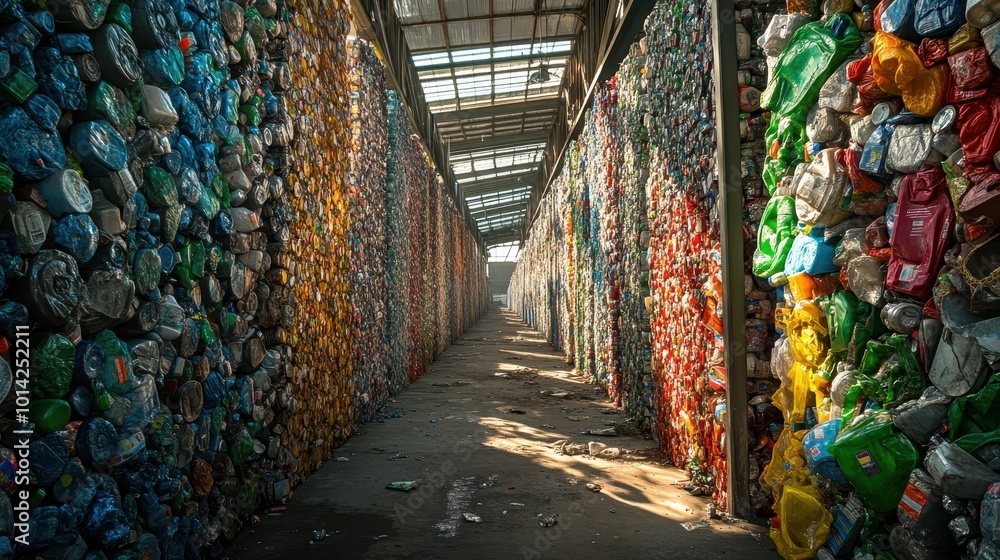 Fototapeta premium Sustainable Transformations: Capturing the Essence of a Recycling Facility