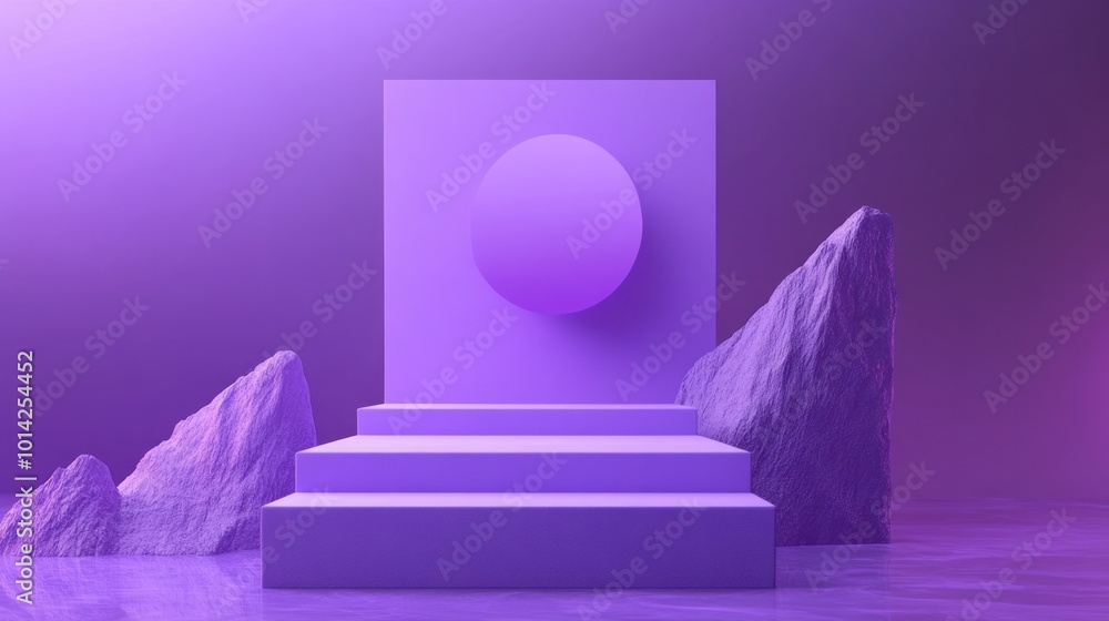 A purple minimalist design with simple shapes and a gradient background, creating a clean and modern visual A purple minimalist design with simple shapes and a gradient background, creating a clean and modern visual