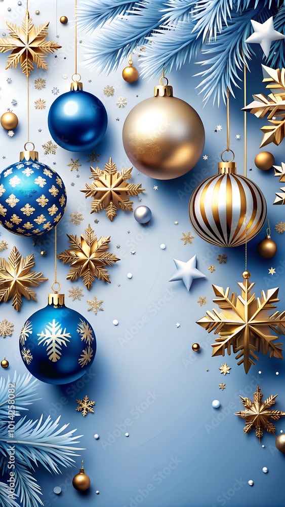 christmas background with baubles and snowflakes christmas background with baubles and snowflakes