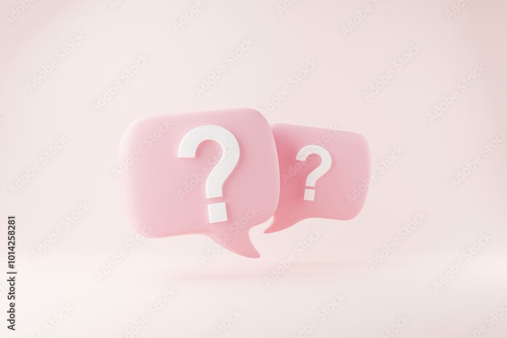 3D rendering A question mark floated in the air. Question ideas that arise in various places 3D rendering A question mark floated in the air. Question ideas that arise in various places