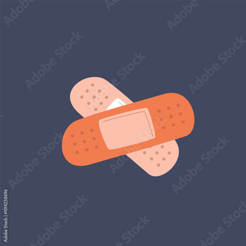 crosses band aids in flat vector design.