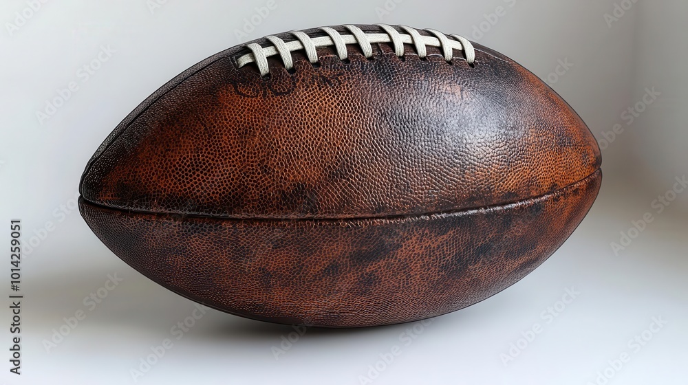 an american football resting on a pristine white background highlighting its iconic shape and texture evoking the spirit of the game and athleticism in a simple yet striking image an american football resting on a pristine white background highlighting its iconic shape and texture evoking the spirit of the game and athleticism in a simple yet striking image