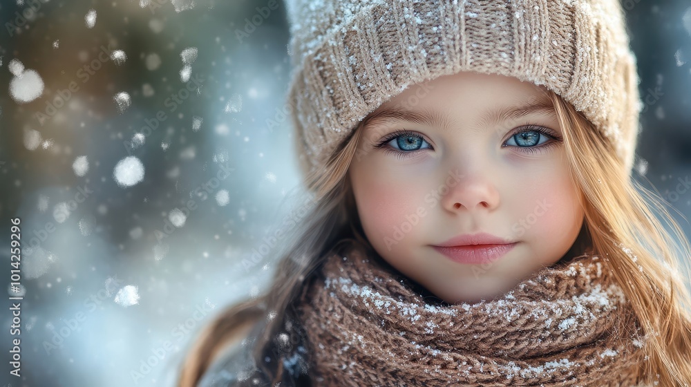 portrait of a little girl in winter portrait of a little girl in winter