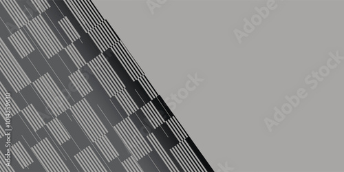 Smooth vector transition from black to white with straight broken lines. Modern vector background for transition from one image to another