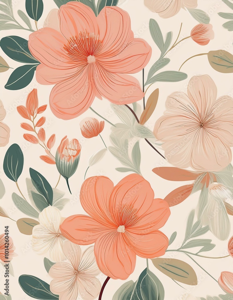 Peach floral pattern Peach floral pattern