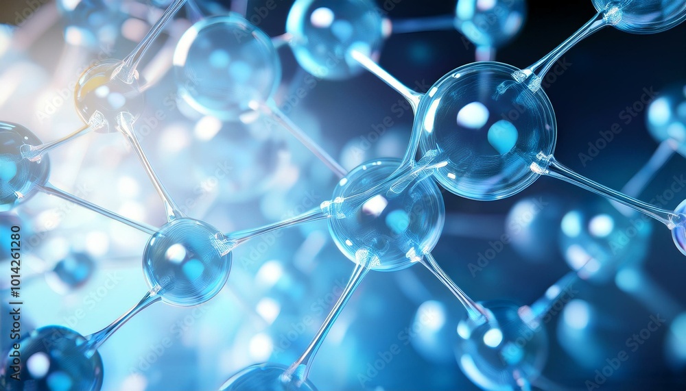 Abstract blue spheres connected Abstract blue spheres connected