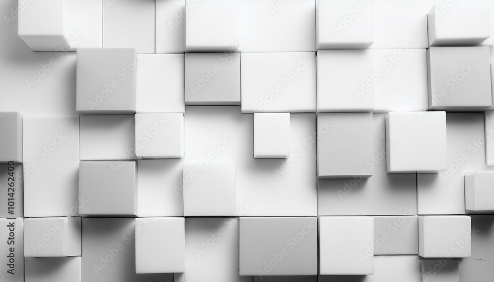 Abstract white cube pattern Abstract white cube pattern