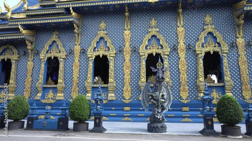 Blue Temple (Wat Rong Suea Ten) Beautiful temple in Chiang Rai province , Chiang Rai, Thailand