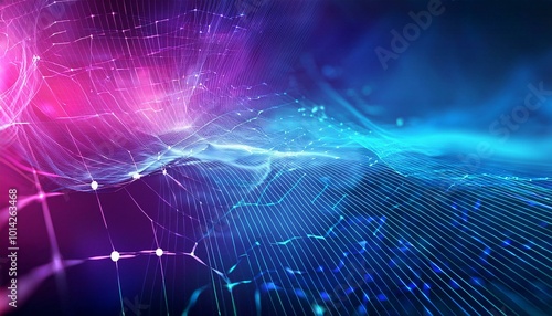 Wallpaper Mural Abstract digital art with blue and pink hues Torontodigital.ca