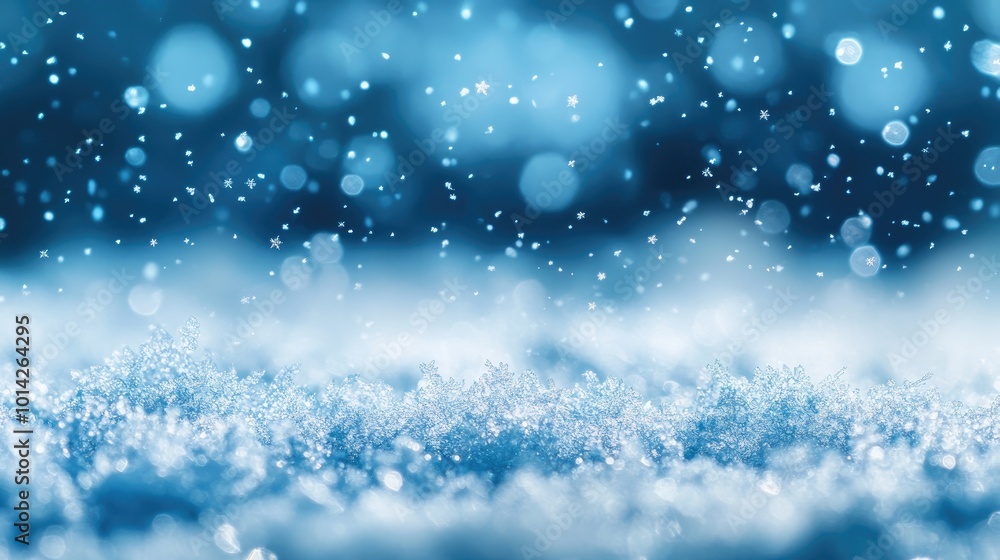 Abstract blue bokeh background with snow. Abstract blue bokeh background with snow.