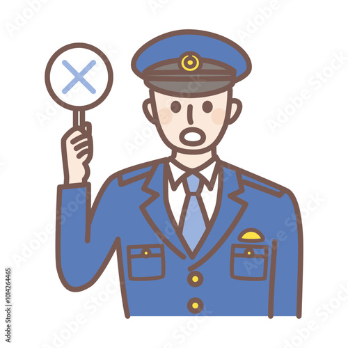 illustration of male police officer