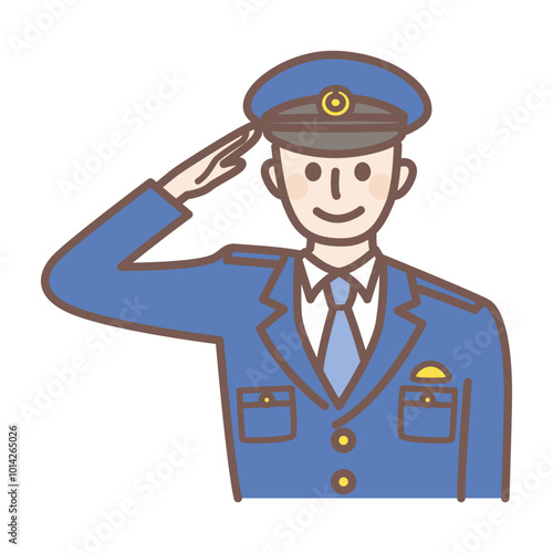 illustration of male police officer
