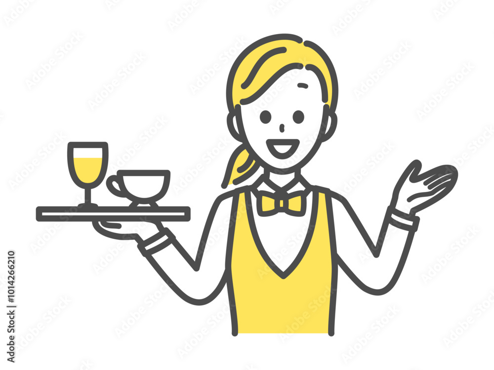 illustration of restaurant and coffee shop staff illustration of restaurant and coffee shop staff