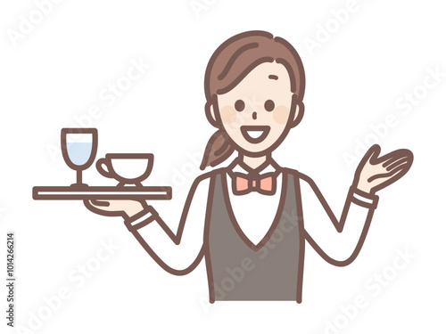 illustration of restaurant and coffee shop staff