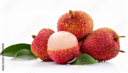 Lychee on white background. Lychee Fruit Isolated.