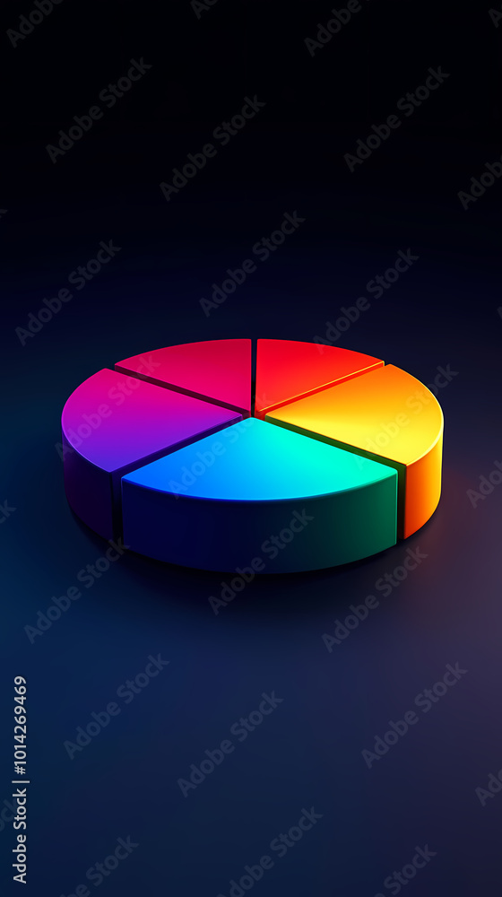 Statistical data display with colorful pie chart Statistical data display with colorful pie chart