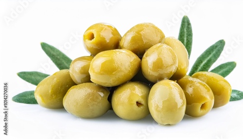 Olive on white background. Olive Fruit Isolated.