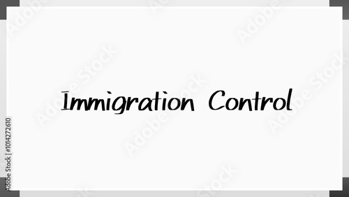 Immigration Control のホワイトボード風イラスト